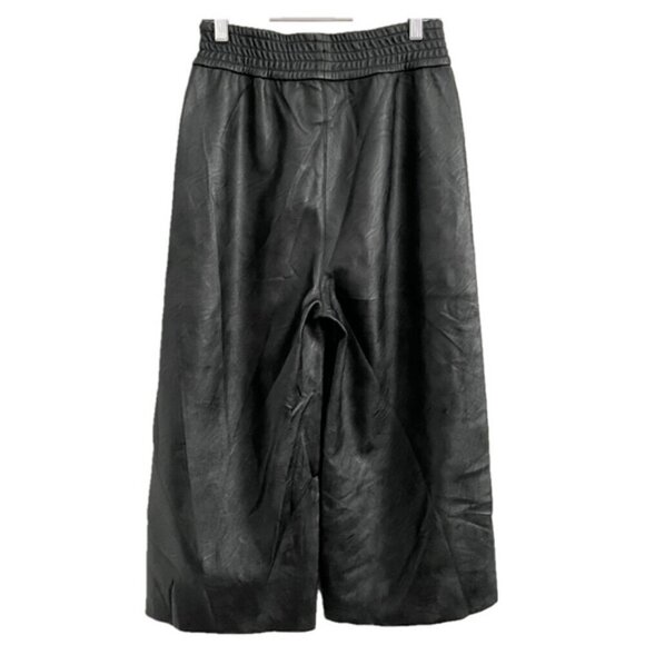 Stella McCartney Black Faux Leather Cropped Culottes Pants - S - Picture 11 of 13